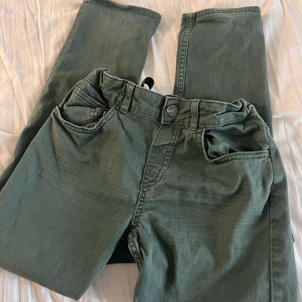 Boys Green Casual Pants